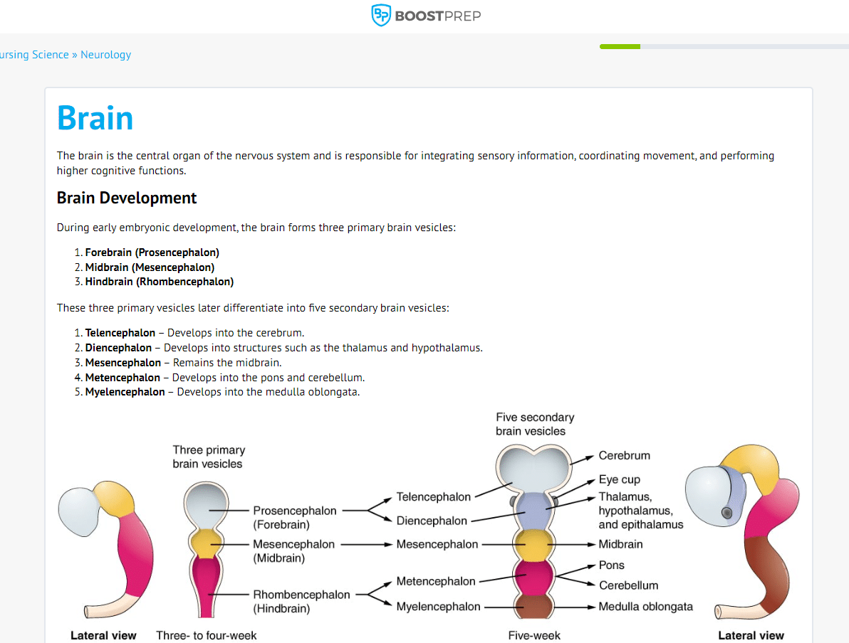 An image showing an example of a learning module in the BoostPrep Kaplan Nursing Prep Course